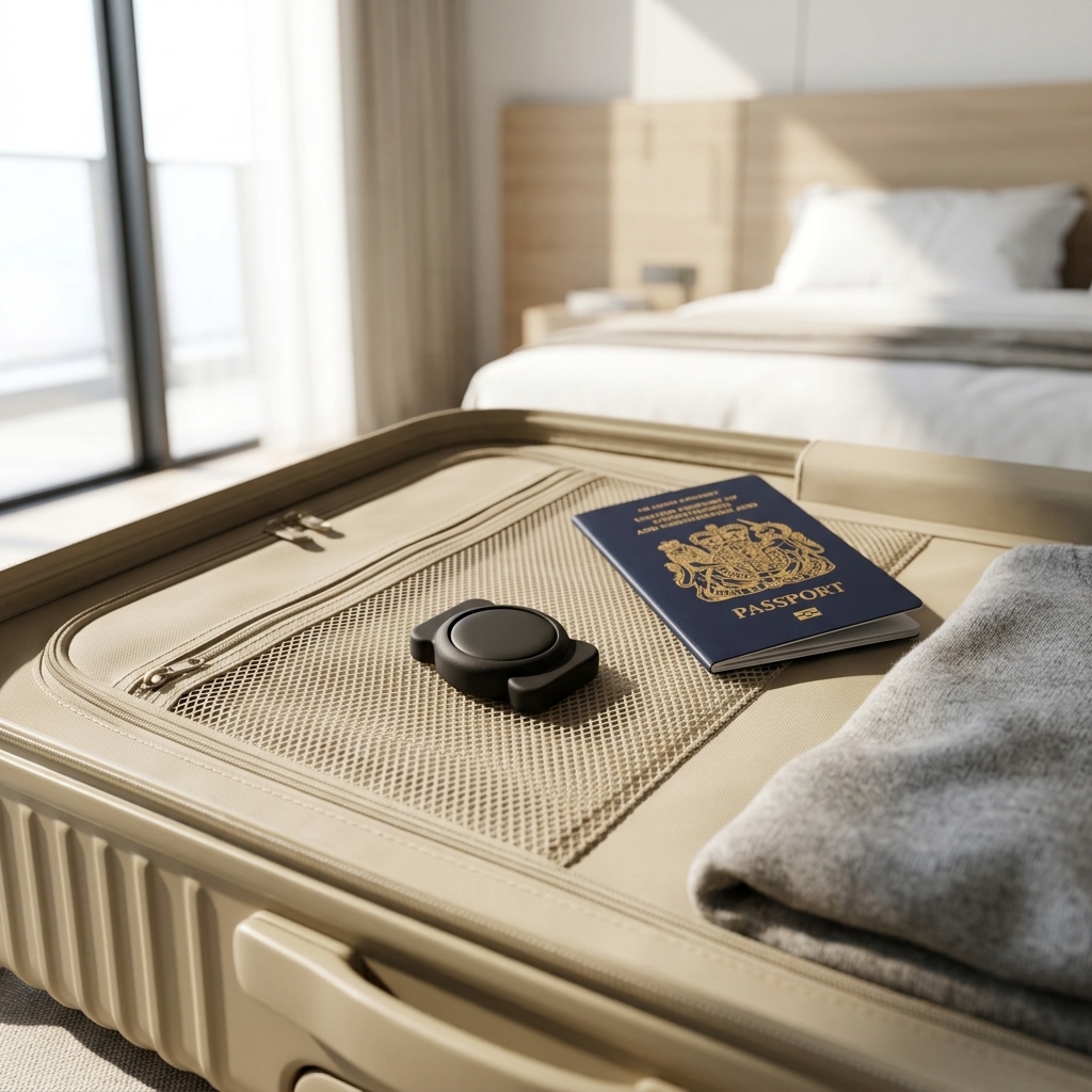 Tracksy used on luggage